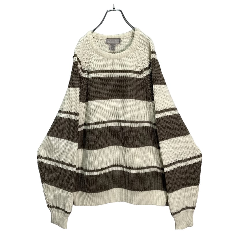 90s LOFT & BROWNSTONE border design sweater | 無無