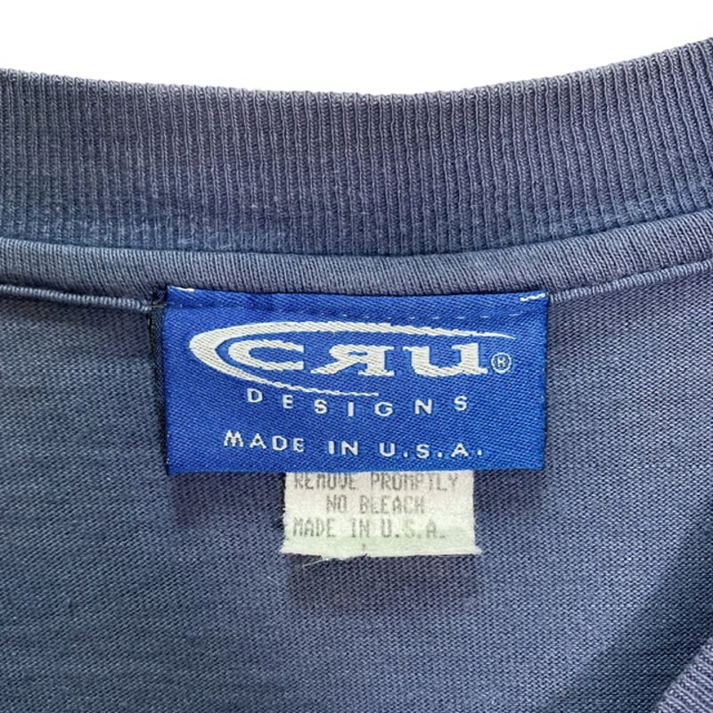 希少◎【USA製】90s CRU クルー　オールドサーフ　vintage USA製 90s VINTAGE SANTA CRUZ SURF SHOP 両面プリント 半袖 T