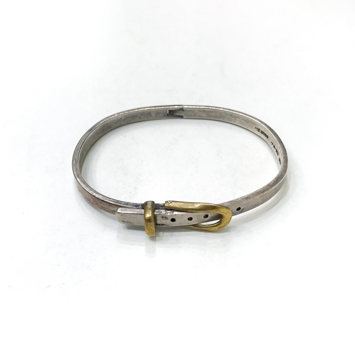 Vintage Mexican jewelry belt motif silver brace