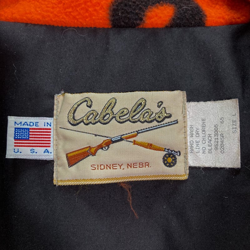 80s Cabela's Orange camo fleece jacket | 無無