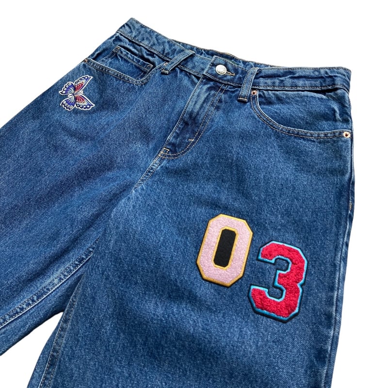 90-00s wild fable embroidered & lettering denim