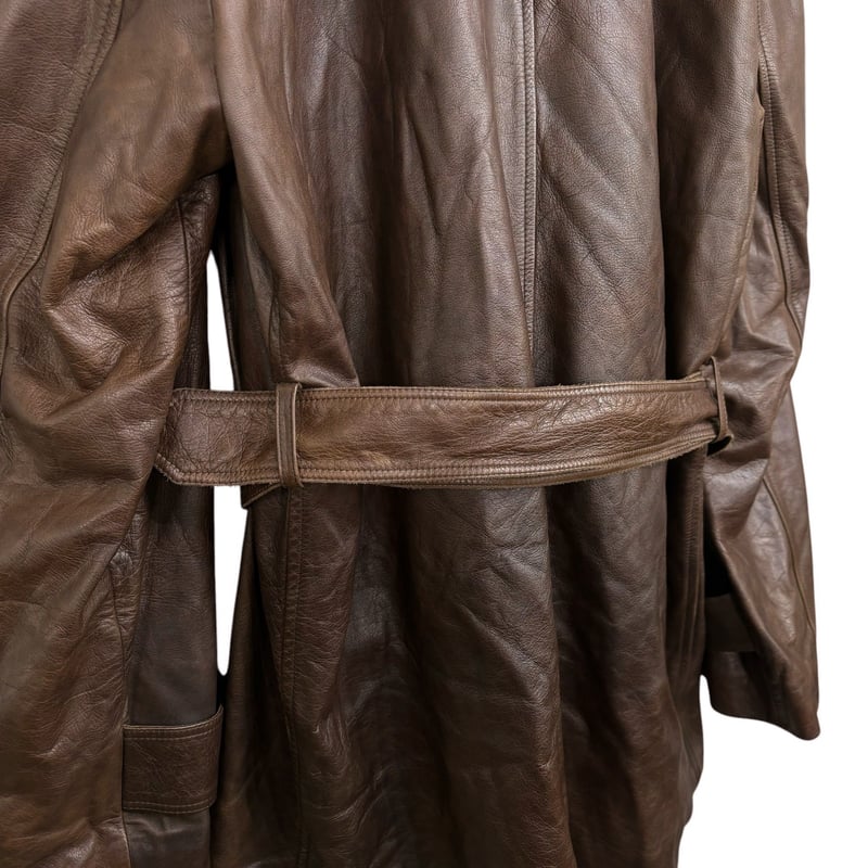 90s French agnes b. HOMME calf leather brown co