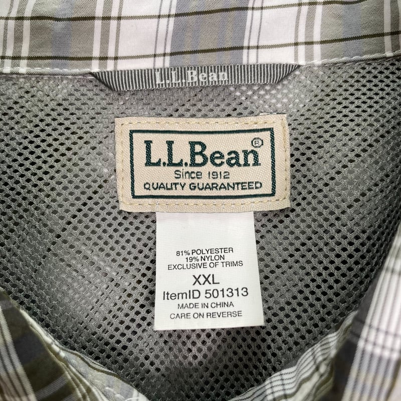 L.L.Bean L/S check design fishing shirt