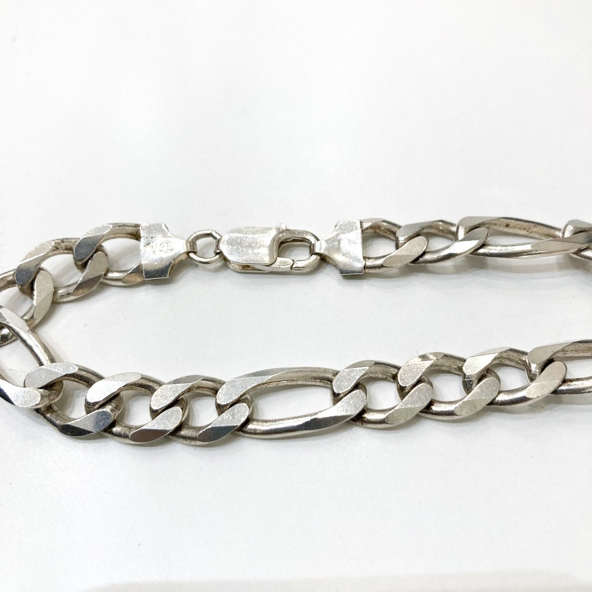 Italy vintage 925 silver Figaro chain bracelet