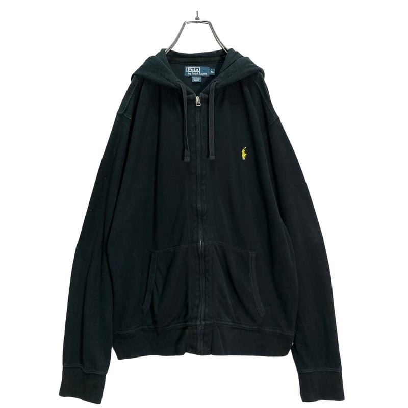 トップス 90s Polo by Ralph Lauren ziphoodie black 90s Polo by Ralph Lauren zip-up cotton black ho