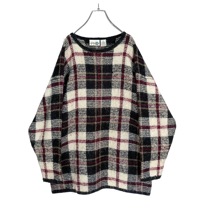 90s PAUL HARRIS DESIGN Mohair/Acrylic check kni