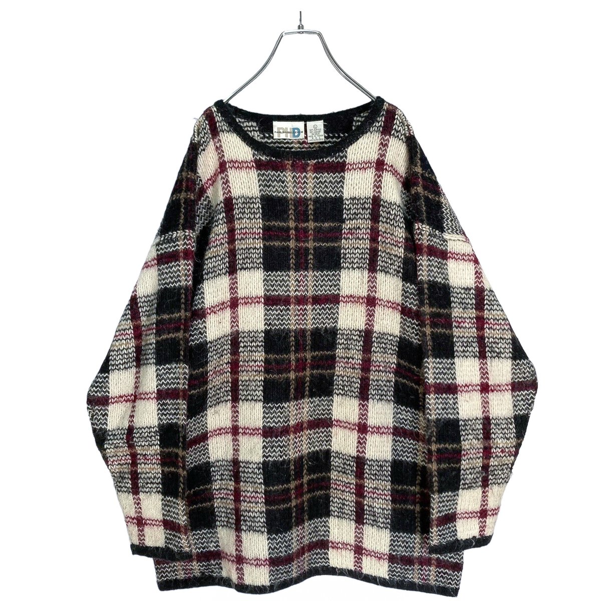 90s PAUL HARRIS DESIGN Mohair/Acrylic check kni