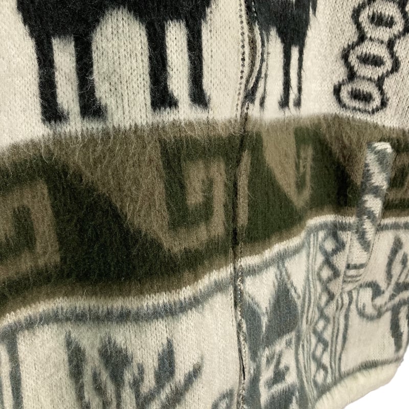 RUMINAHUI zip-up Ecuador wool knit jacket | 無無