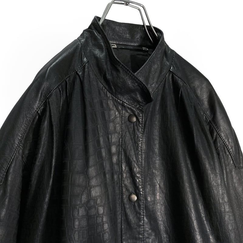 80-90s YESSICA C&A embossing design leather jac 80-90s YESSICA C&A embossing design leather jac