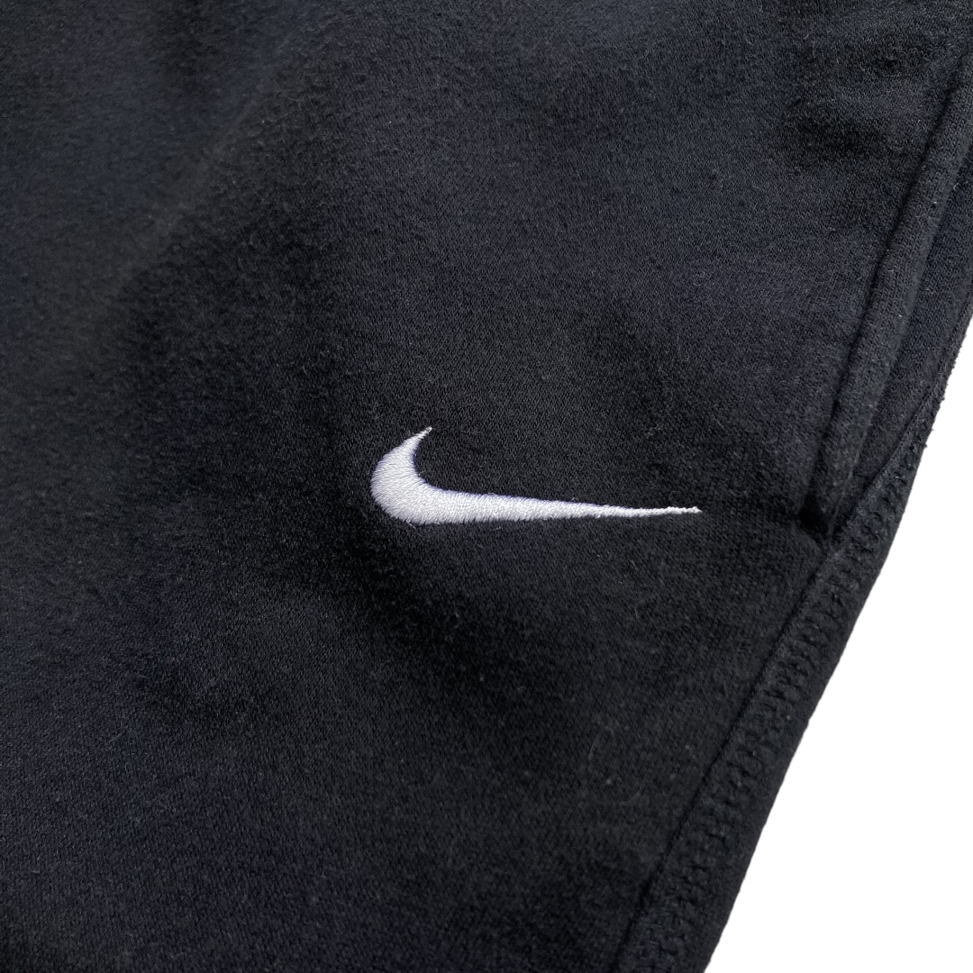 90-00s NIKE logo embroidered wide black sweat p