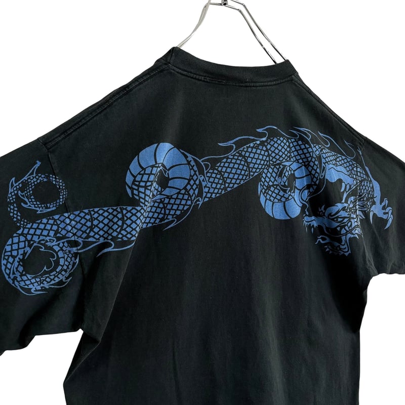 90s UTILITY S/S Dragon printed design T-SHIRT | 無無