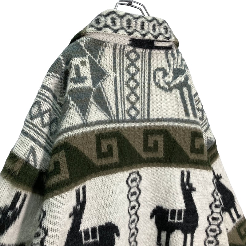 RUMINAHUI zip-up Ecuador woolknit jacket