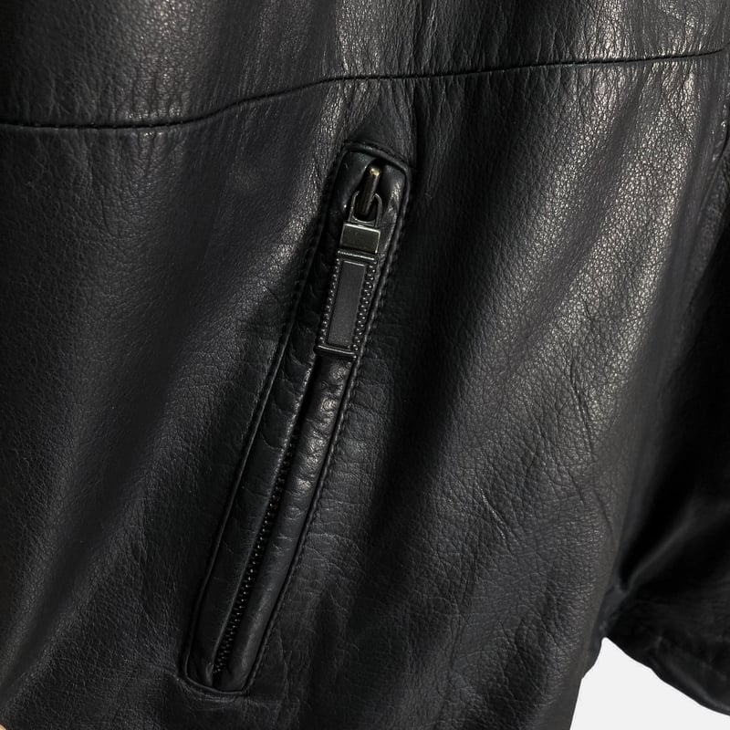 90-00s C&A CANDA zip-up real leather parka | 無無