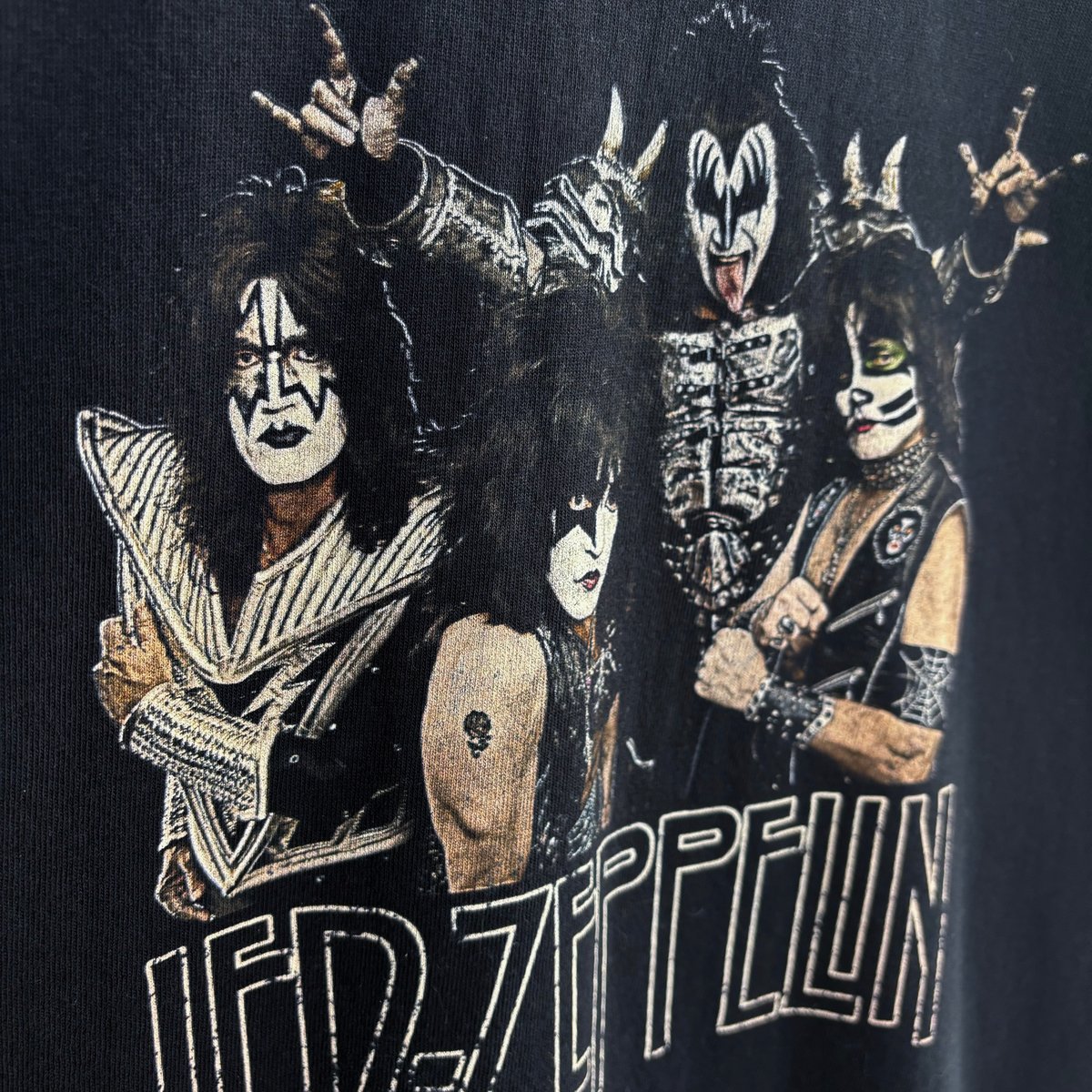 KISS × LED-ZEPPELIN 00's S/S Bigsized print T-S