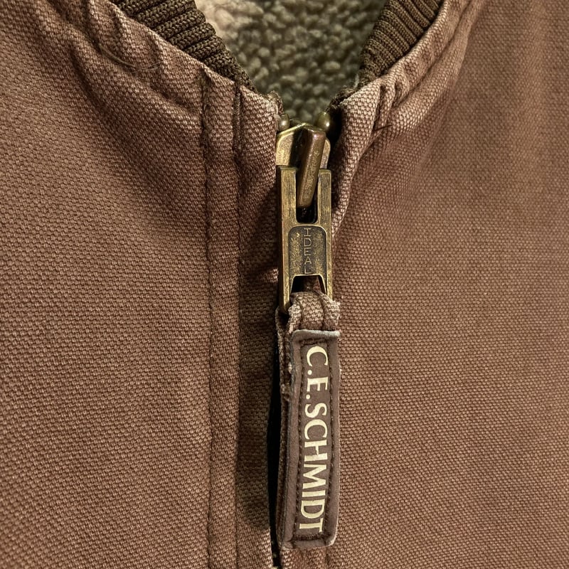 90s SCHMIDT zip-up cotton duck vest | 無無