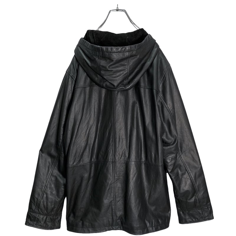 ジャケット・アウター 00s archive L.G.B. leather hoodie jacket 00s archive L.G.B. leather long hoodie