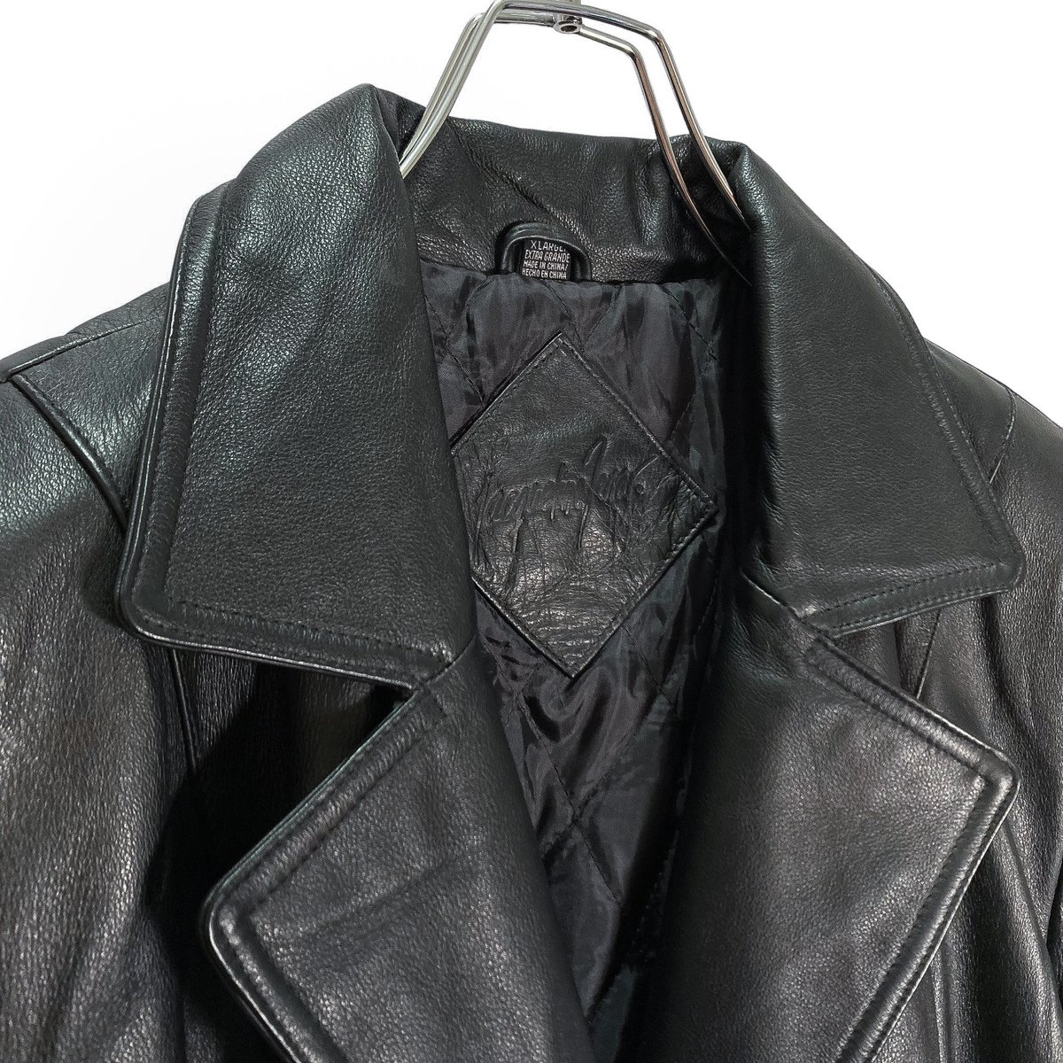 JACQUELINE FERRAR リアルレザーロングコート 1988〜90's Vintage Jacqueline Ferrar Green Color PigSkin Long Coat