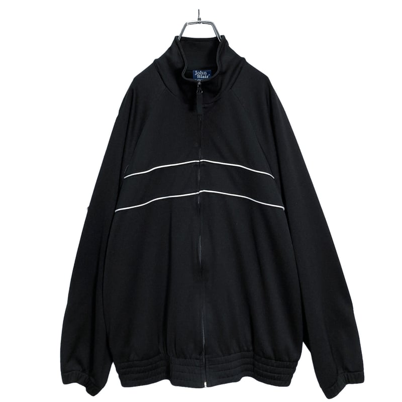 90s John Blair zip-up black track jacket | 無無