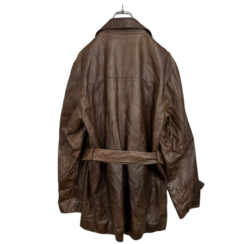 90s French agnes b. HOMME calf leather brown co