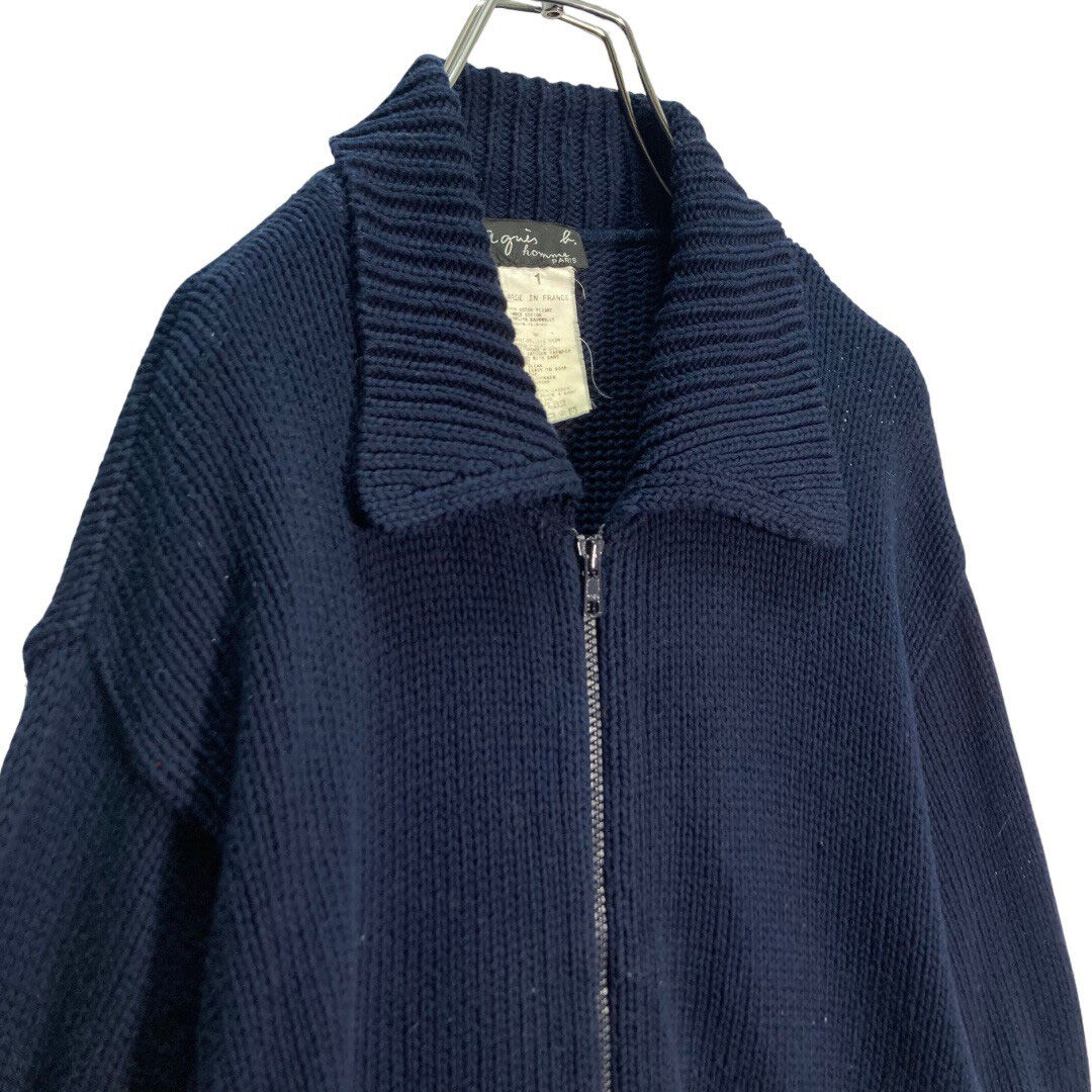 80-90s agnes b. zip-up knit cardigan jacket | 無無