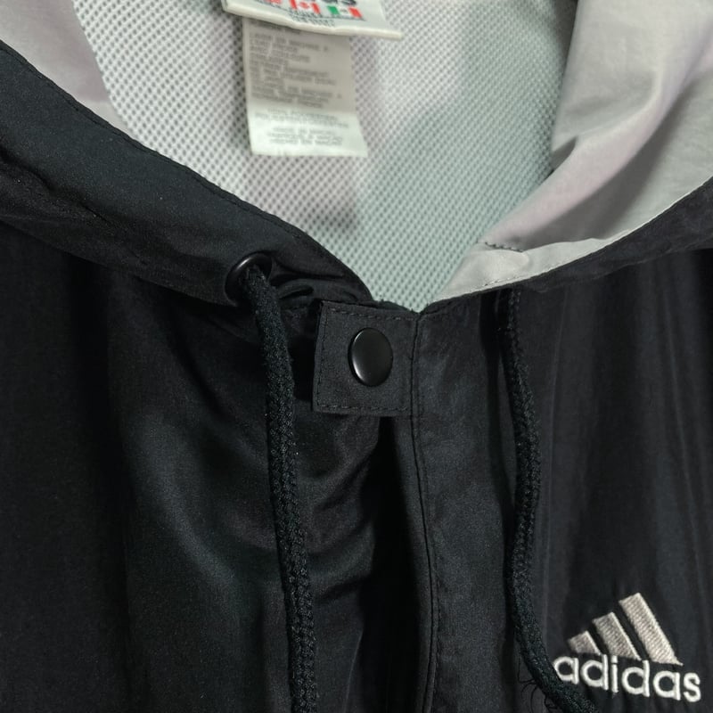 90s adidas L/S logo embroidered black anorak pa