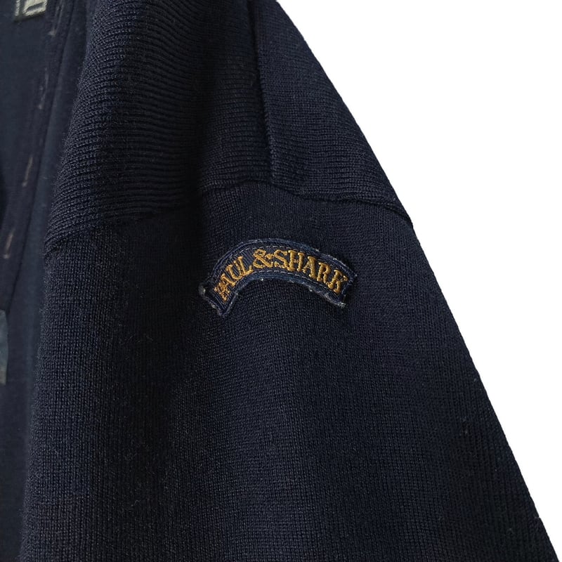 90s PAUL & SHARK L/S logo design knit sweater | 無無