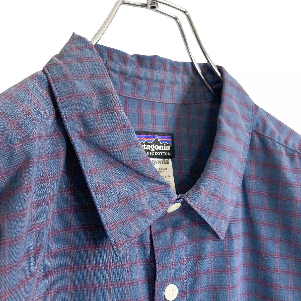 90-00's patagonia L/S BD organic cotton check s
