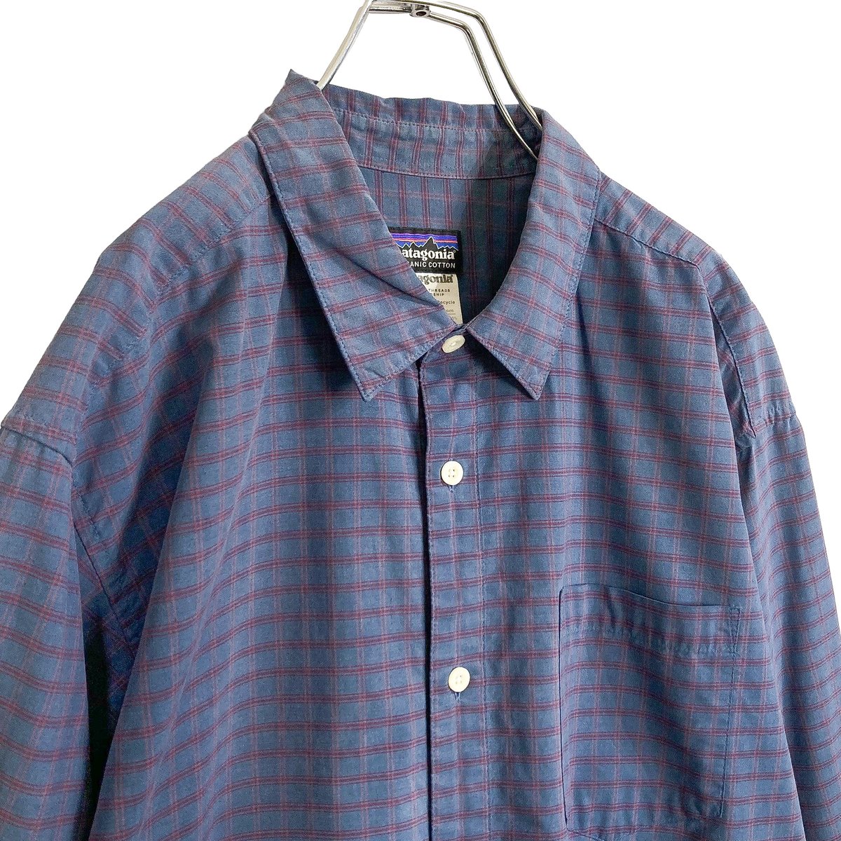 90-00's patagonia L/S BD organic cotton check s