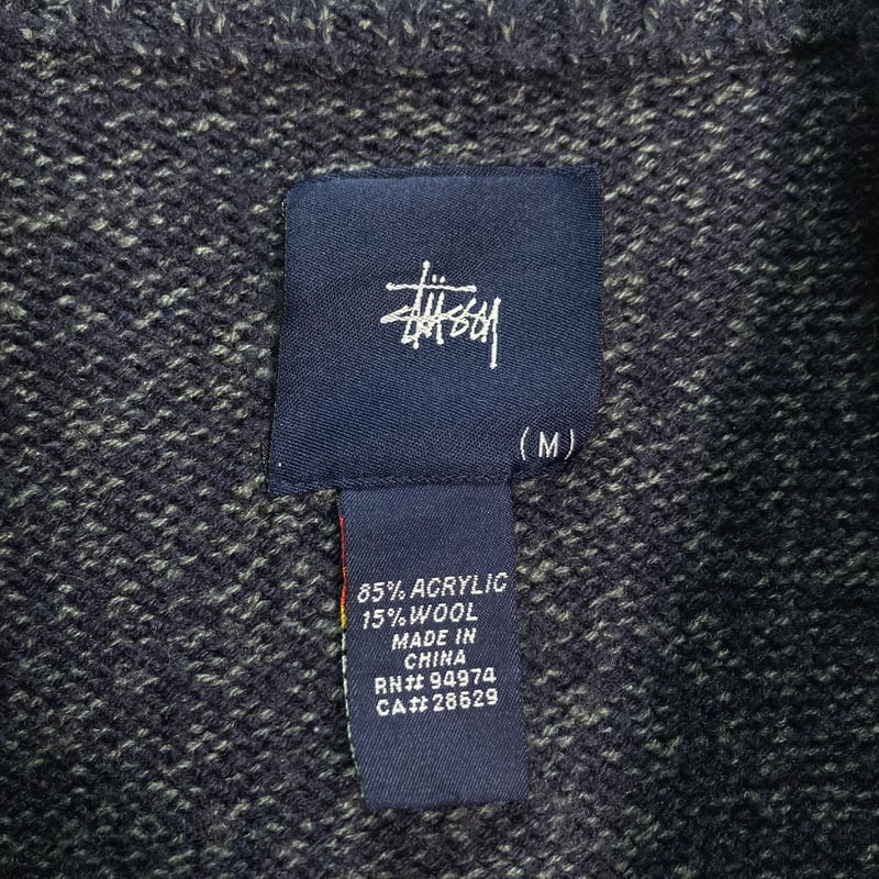 OLD STUSSY 90s zip-up drivers knit sweater | 無無