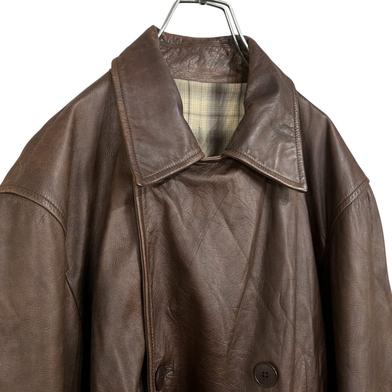 90s French agnes b. HOMME calf leather brown co