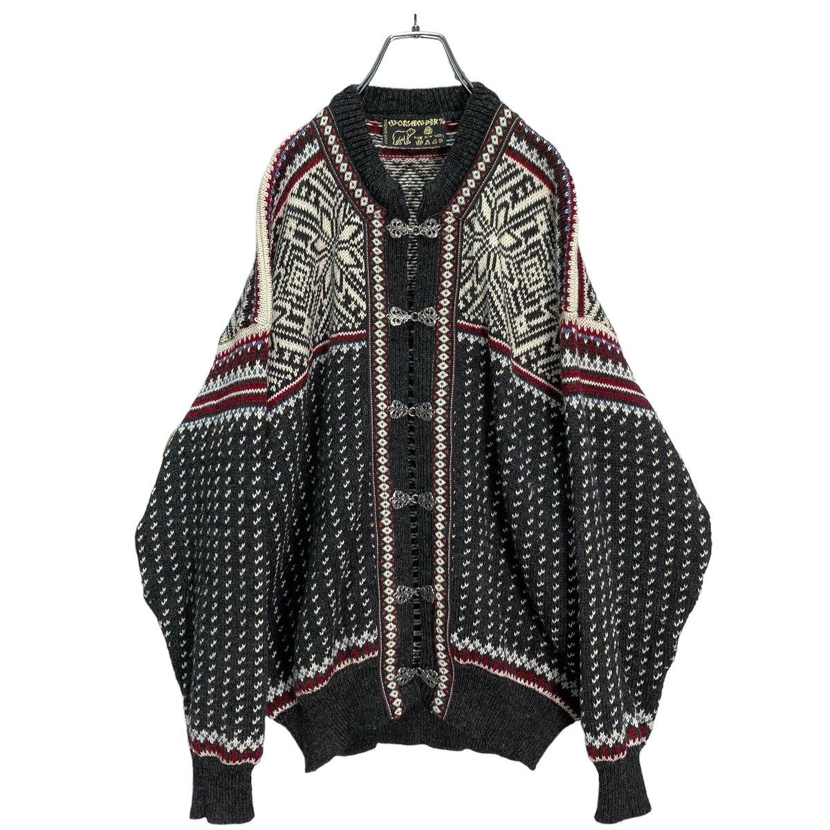 NORLENDER ウール100% ニットカーディガン　カウチン　ノルディック 70s NORLENDER Nordic/Tyrol cardigan Made in Nor