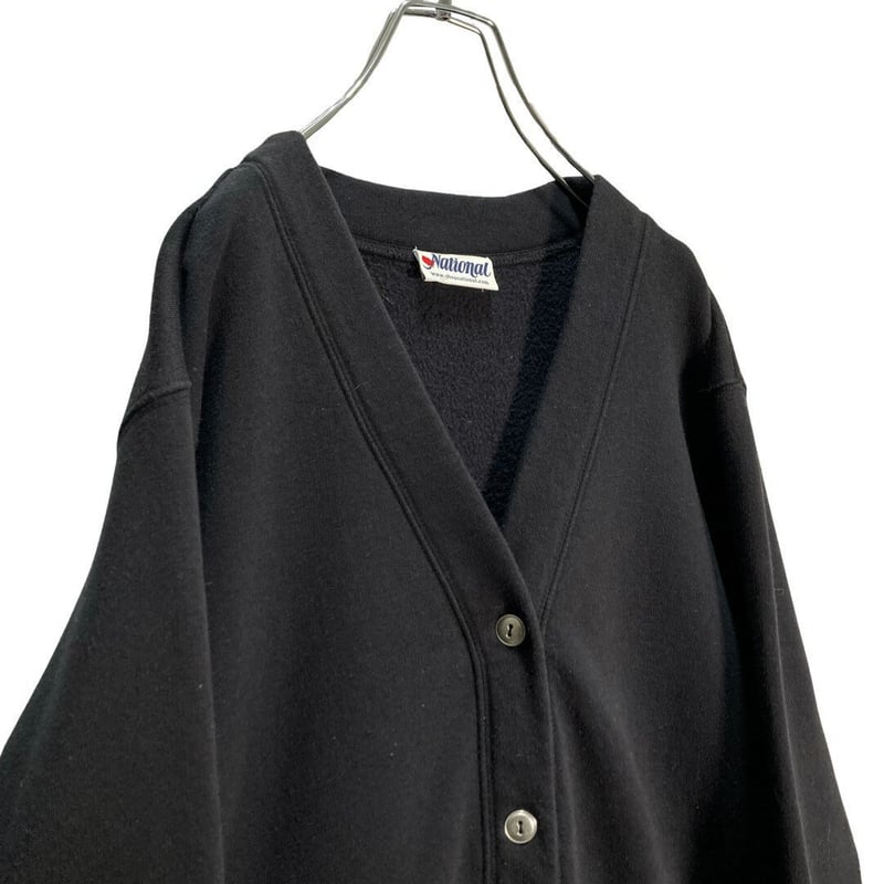 〜00's Sweat Cardigan 90s-00s black sweat cardigan | 無無
