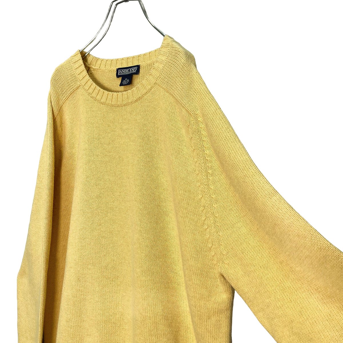 90s LANDS' END Cotton Knit Drifter Sweater | 無無