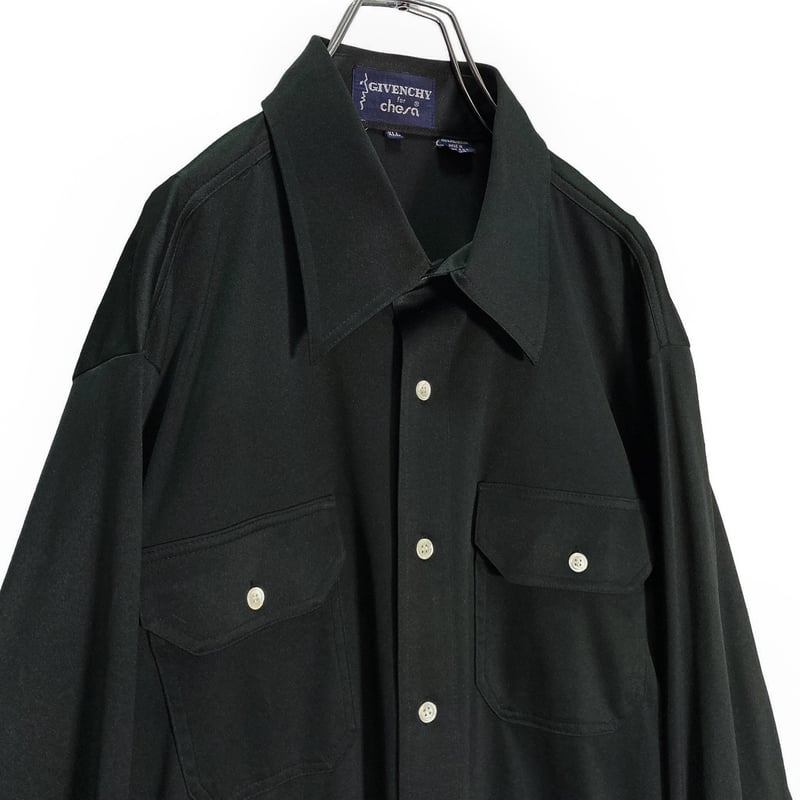 70s GIVENCHY for chesa L/S black design shirt | 無無