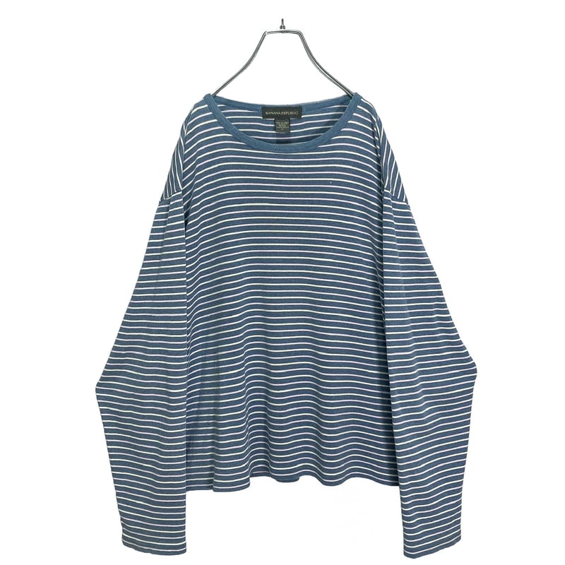 90s BANANA REPUBLIC L/S multicolored border Tee