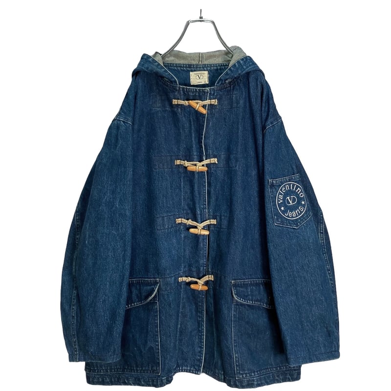 90s Valentino Jeans check lining denim duffle c 90s Valentino Jeans check lining denim duffle c