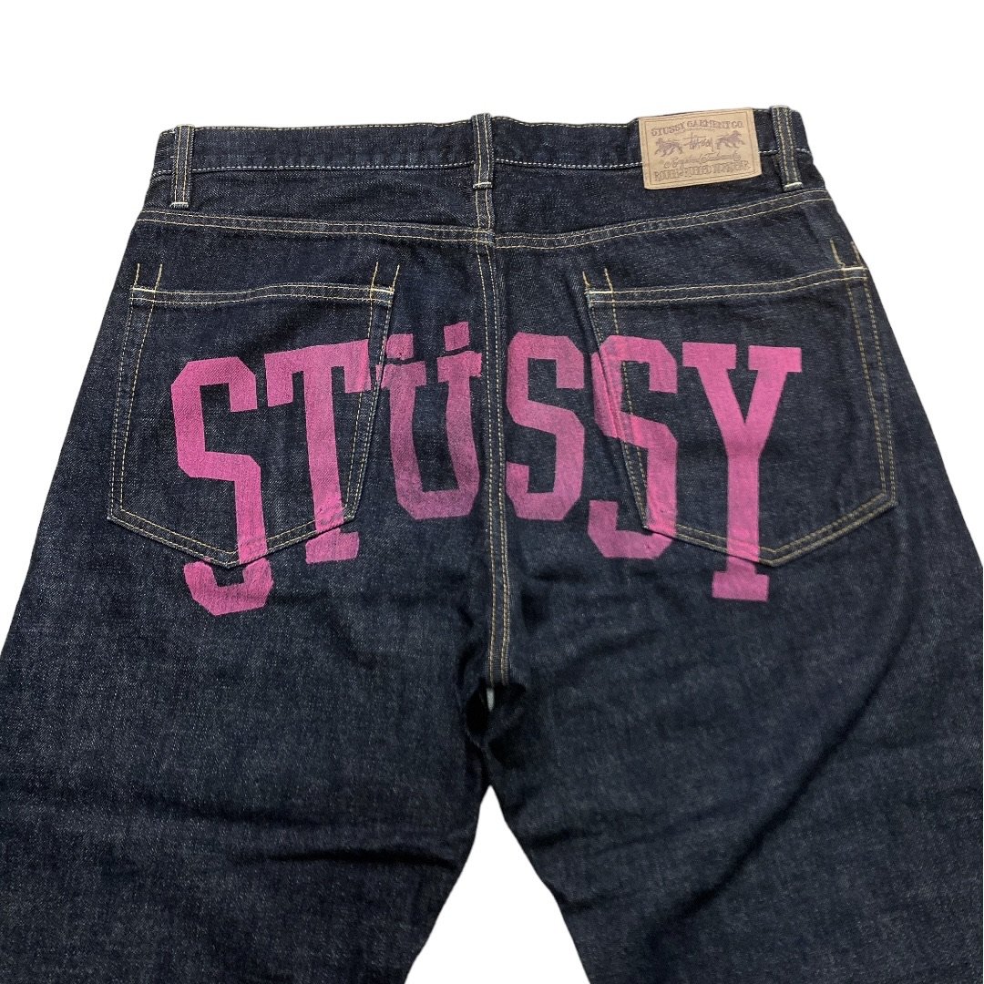 STUSSY ROUGH and RUGGED buck printed denim pant STUSSY ROUGH and RUGGED buck printed denim pant
