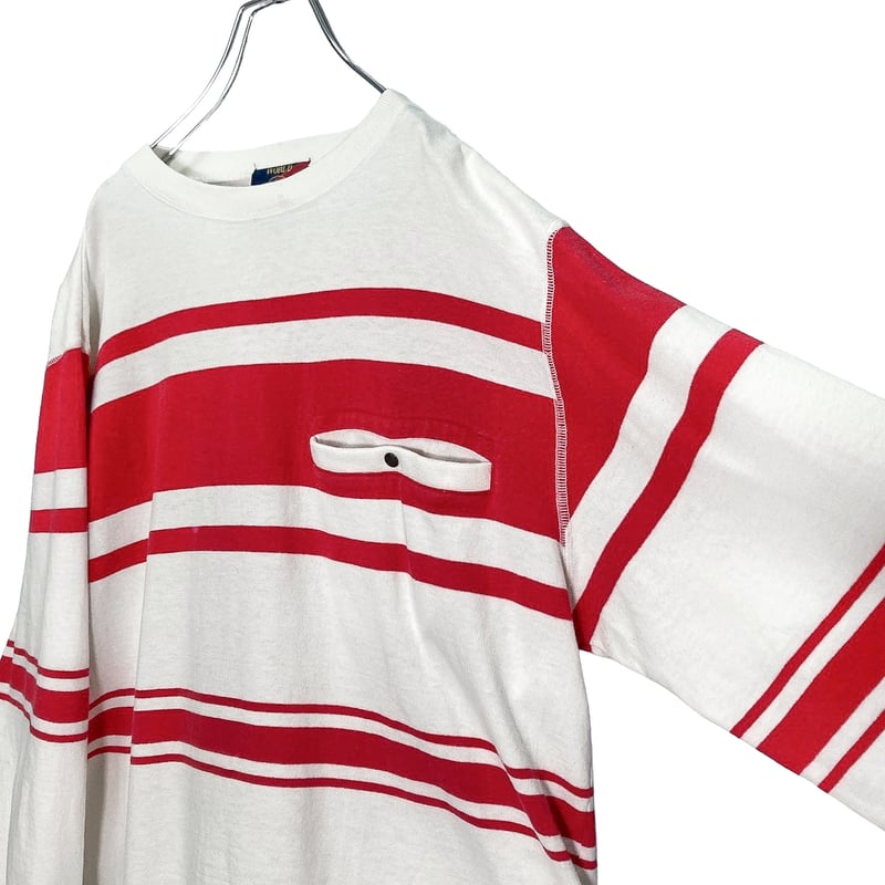 90s WORLD ISLAND L/S border design T-SHIRT | 無無
