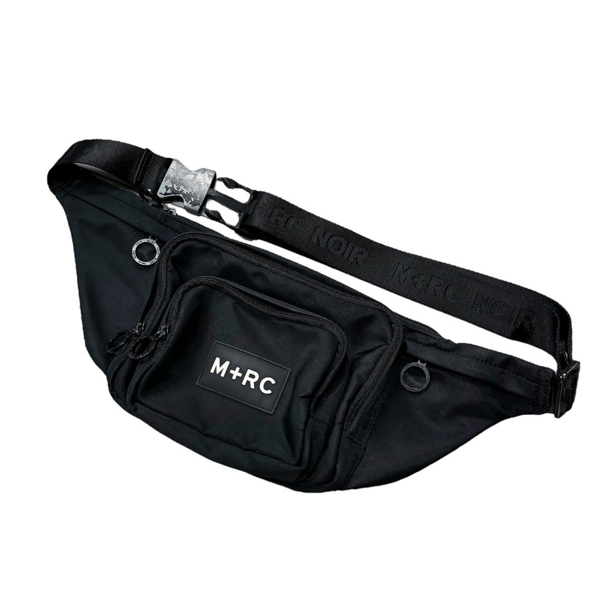 M + RC NOIR black nylon logo shoulder bag | 無無