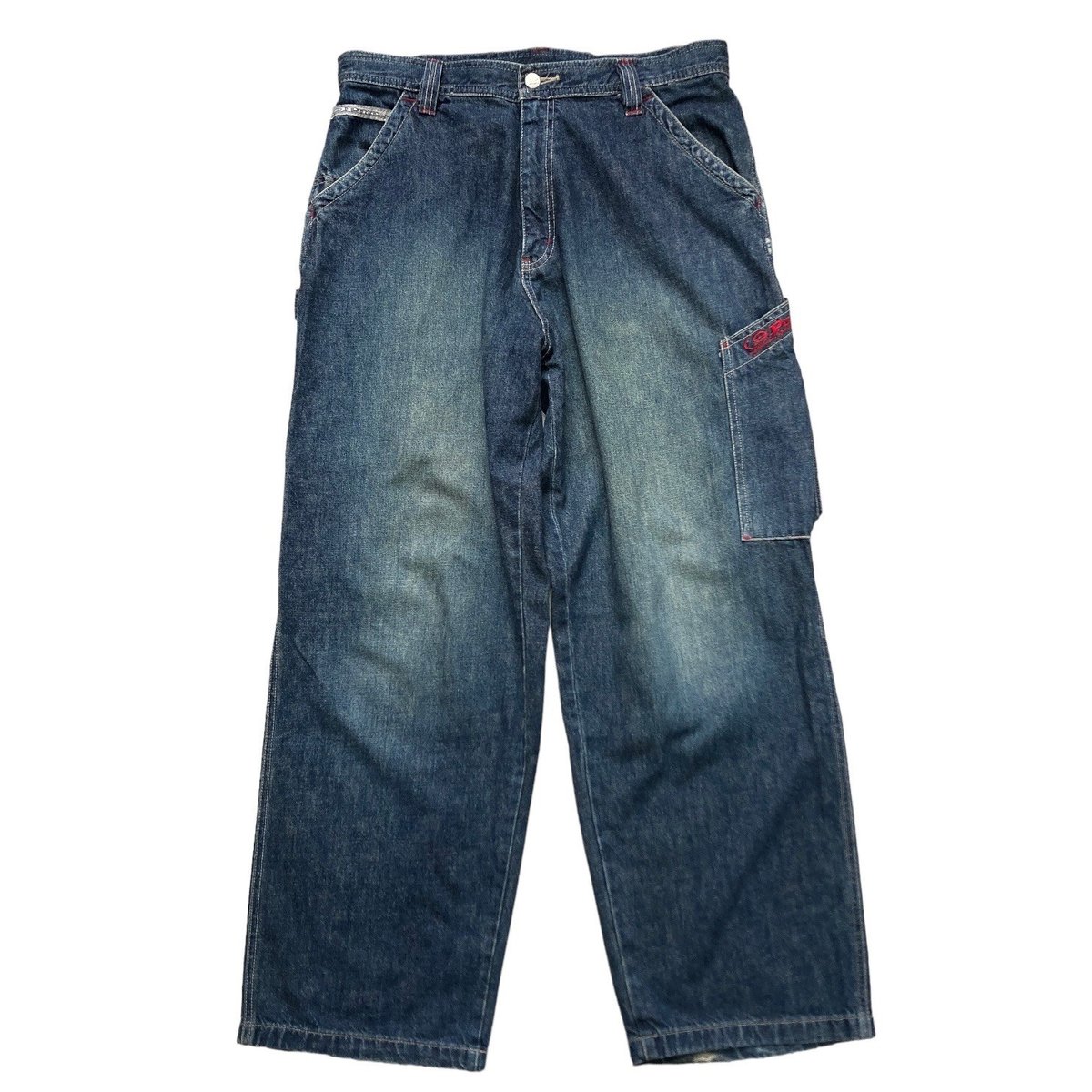 00s Y2K PIKO ピコ ストライプペインターパンツ オールドサーフ 90-00s PIKO design wide denim painter pants | 無無