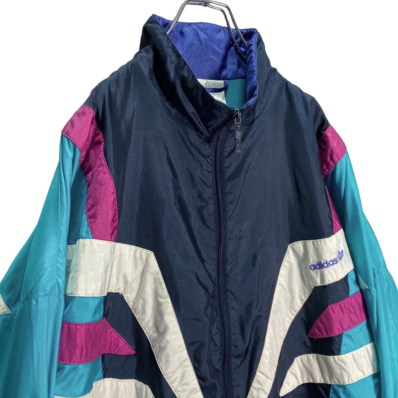 80s adidas zip-up multicolored nylon jacket | 無無 80s adidas zip-up multicolored nylon jacket | 無無