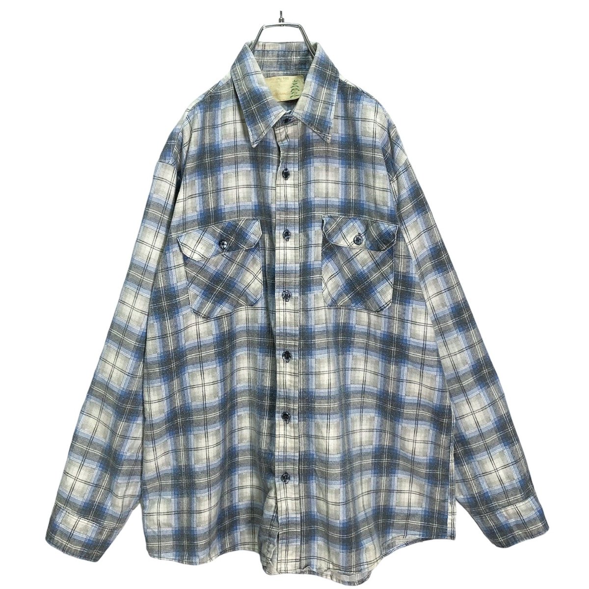 70s Sears Fieldmaster L/S print check nel shirt