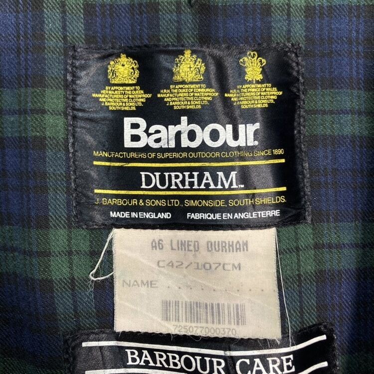 90s Barbour durham ダーハム C40 ブラック 90s Barbour durham ダーハム C40 ブラック 90s Vintage Barbour