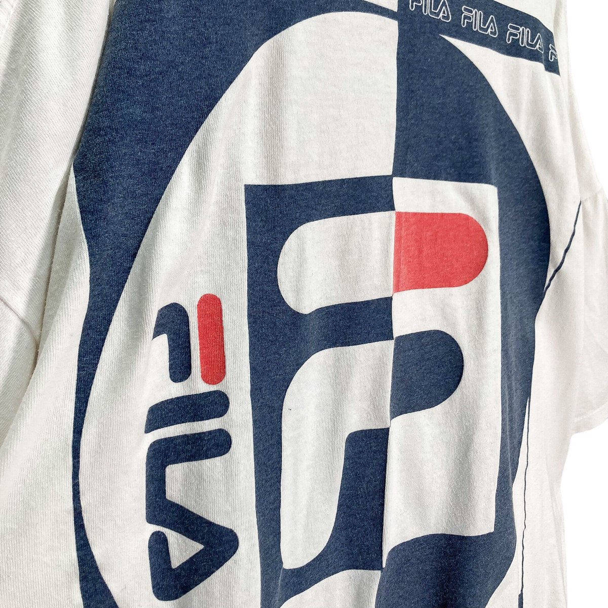 90's ヴィンテージ FILA フィラ ビッグ刺繍 袖革 スタジャン 90's ヴィンテージ FILA フィラ ビッグ刺繍 袖革 スタジャン