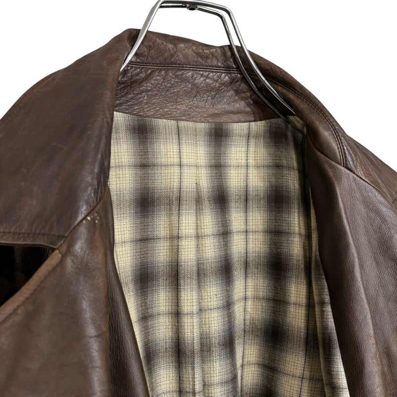 90s French agnes b. HOMME calf leather brown co