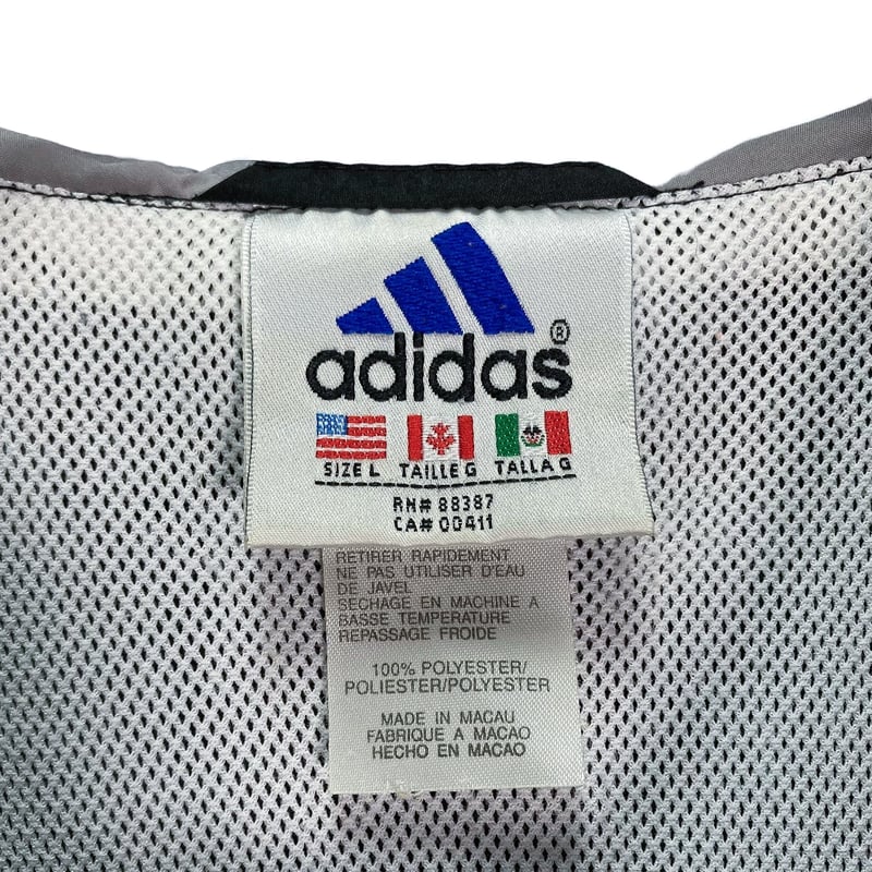 90s adidas L/S logo embroidered black anorak pa