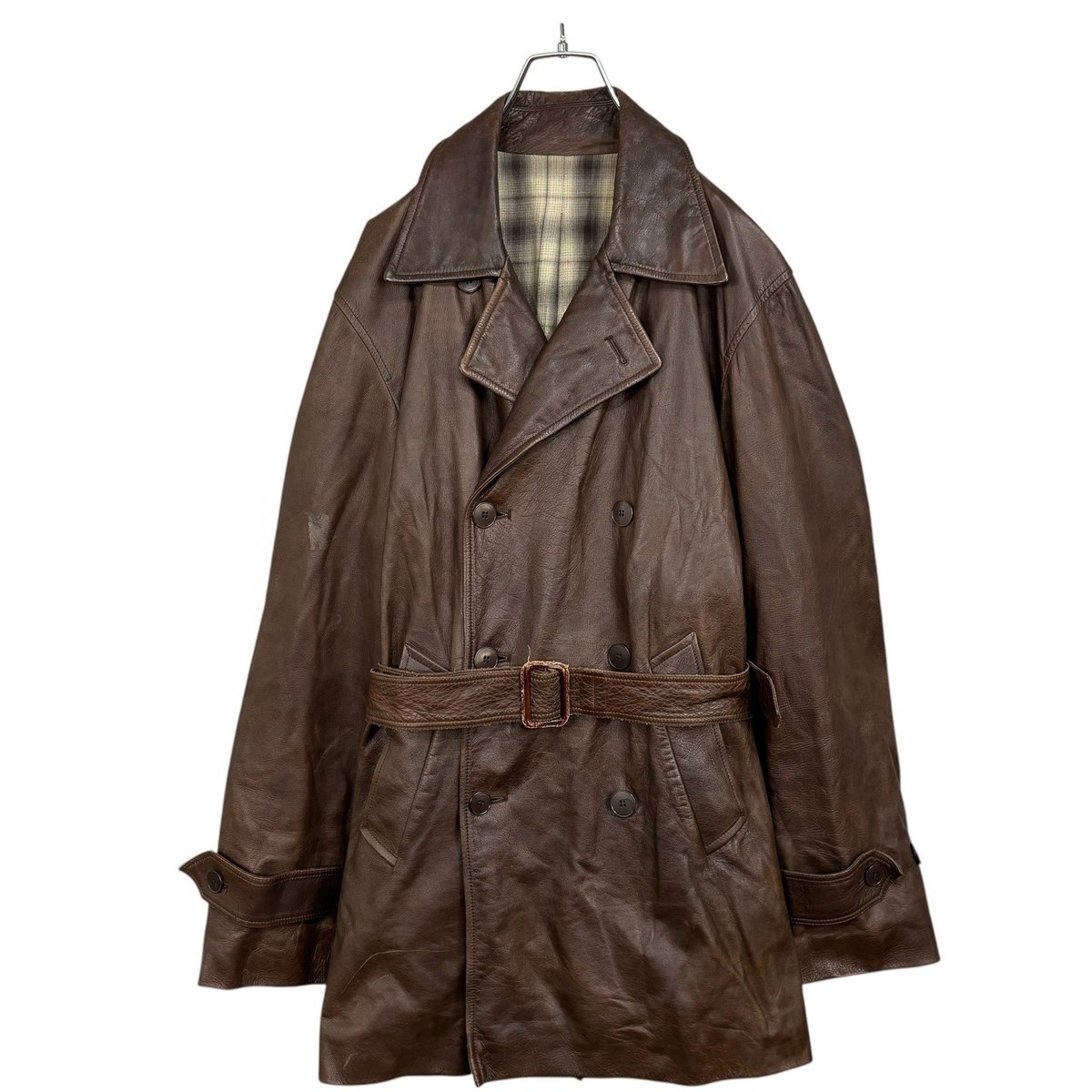 ★フランス製★90s agnes b. アニエスベー オム ｐ ピーコート 1 90s French agnes b. HOMME calf leather brown co