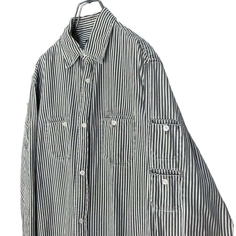 【即完モデル‼︎】STUSSY◎半袖 ストライプ ワークシャツ C850 即完モデル‼︎】STUSSY◎半袖 ストライプ ワークシャツ C850