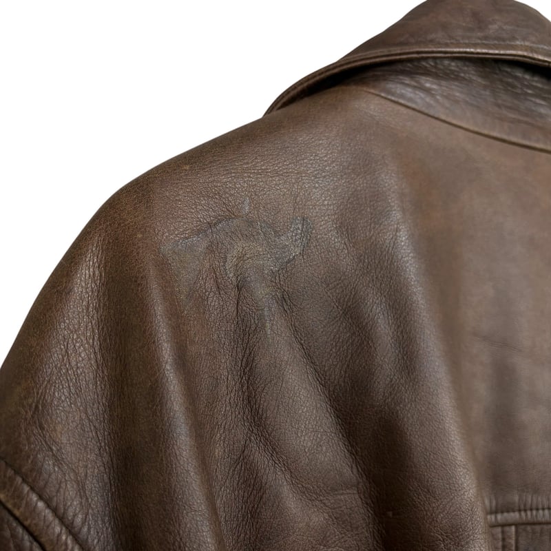 90s French agnes b. HOMME calf leather brown co