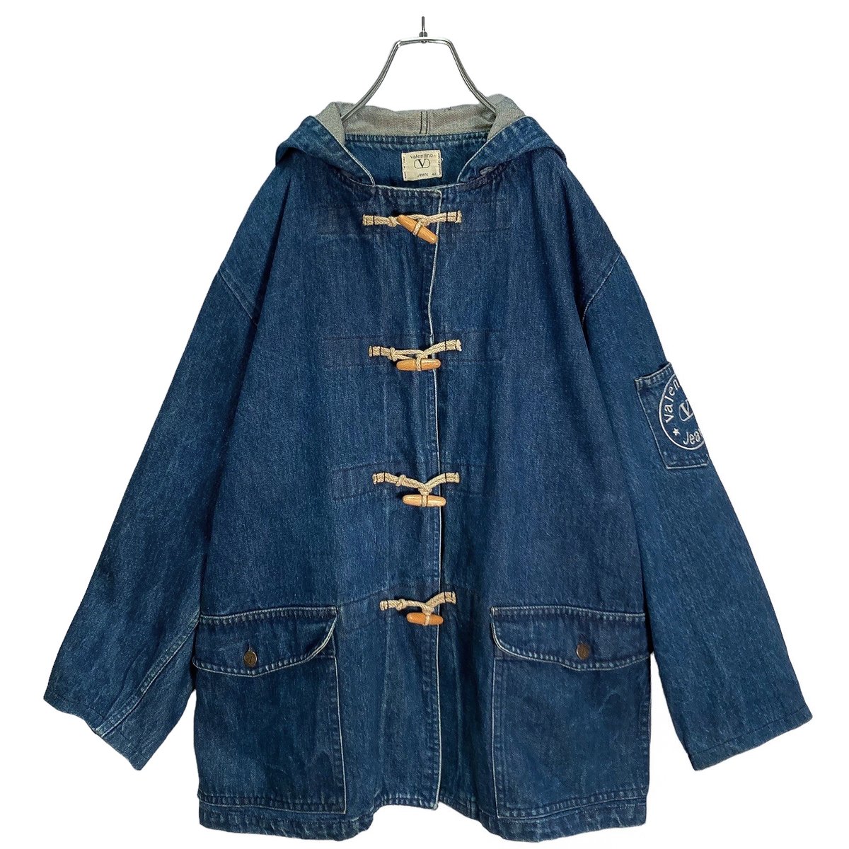 90s Valentino Jeans check lining denim duffle c 90s Valentino Jeans check lining denim duffle c